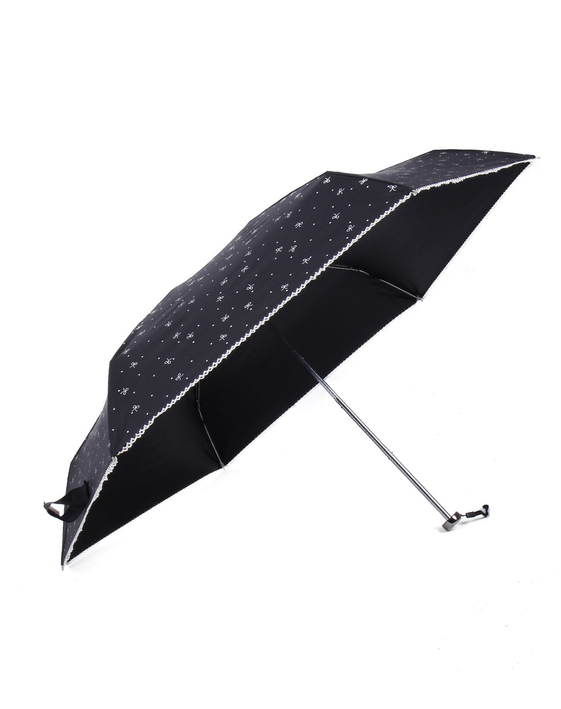 william&kate 唯品会专供 迷你轻巧pg黑胶防晒超轻超细蝴蝶结五折伞