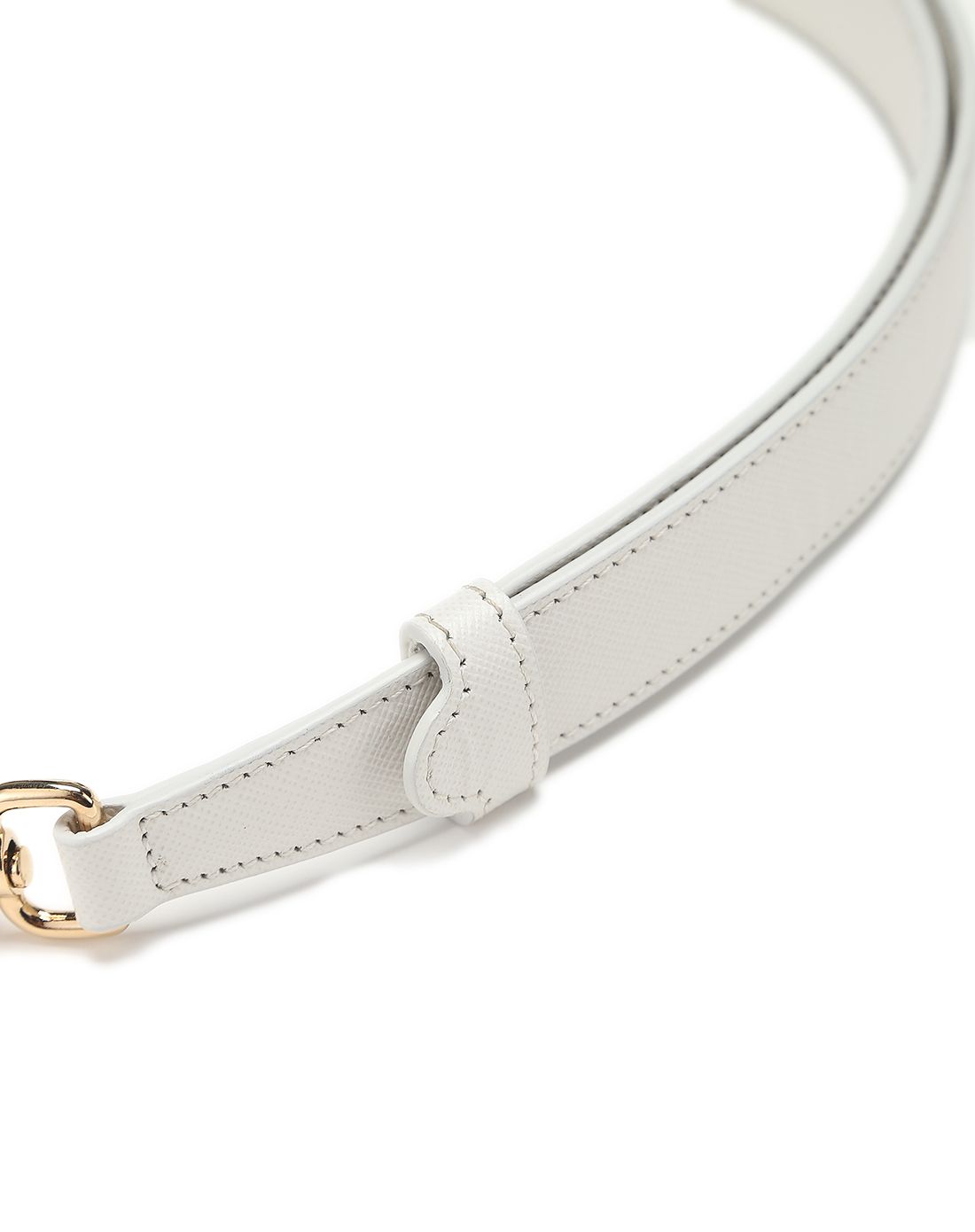 double saffiano系列 女款白色牛皮腰带皮带