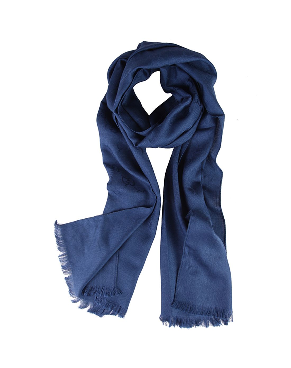 > gucci女士深蓝色羊毛围巾