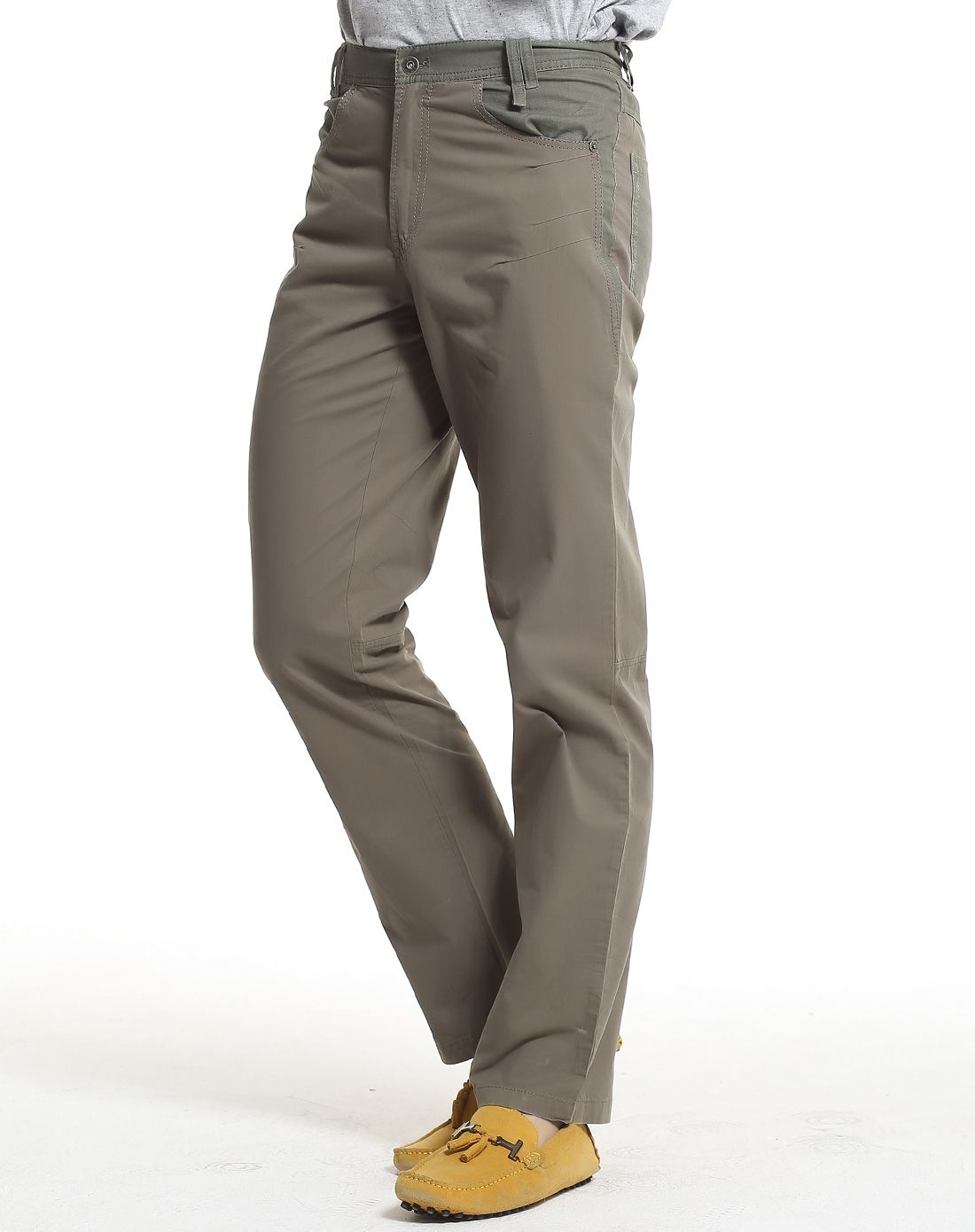 绿卡其色休闲时尚休闲裤