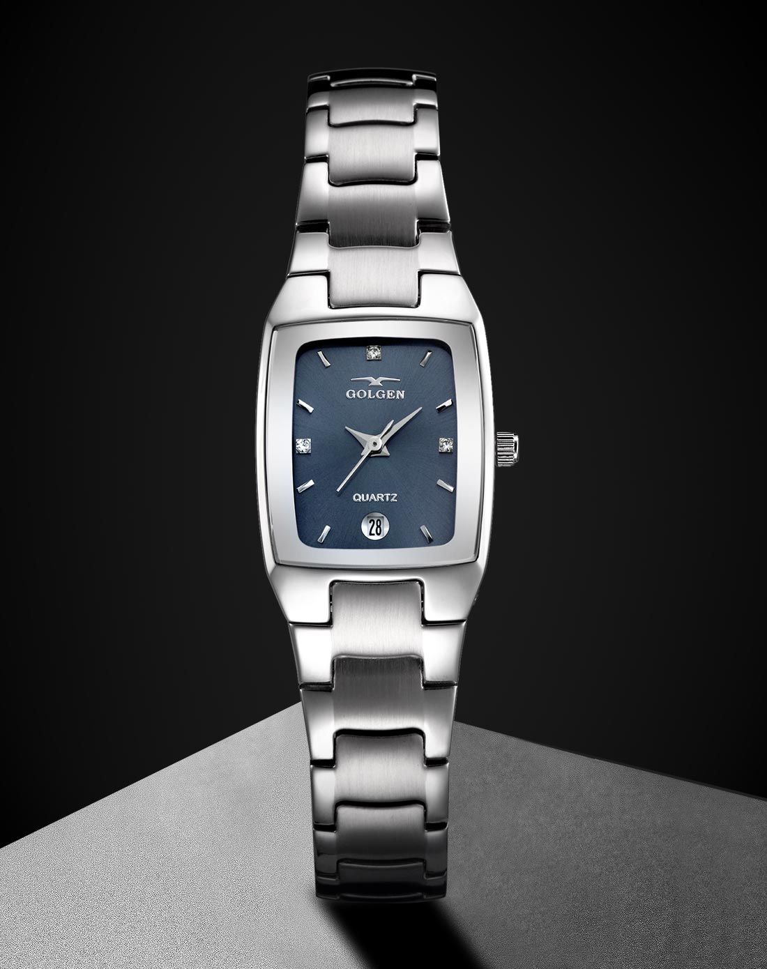 古尊golgen 专柜同步 独特方形石英女表
