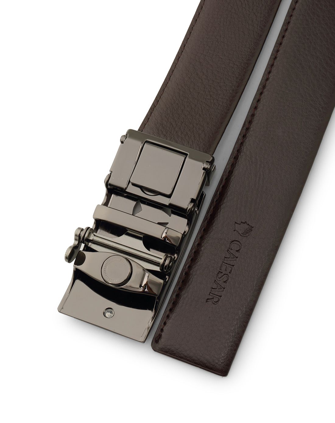 凯撒大帝caesar皮具专场2016年新品男款咖啡色牛皮自动扣皮带pf1