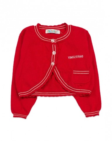 婴姿坊yingzifang婴童服饰专场女童大红开衫毛衣外套5723118888814
