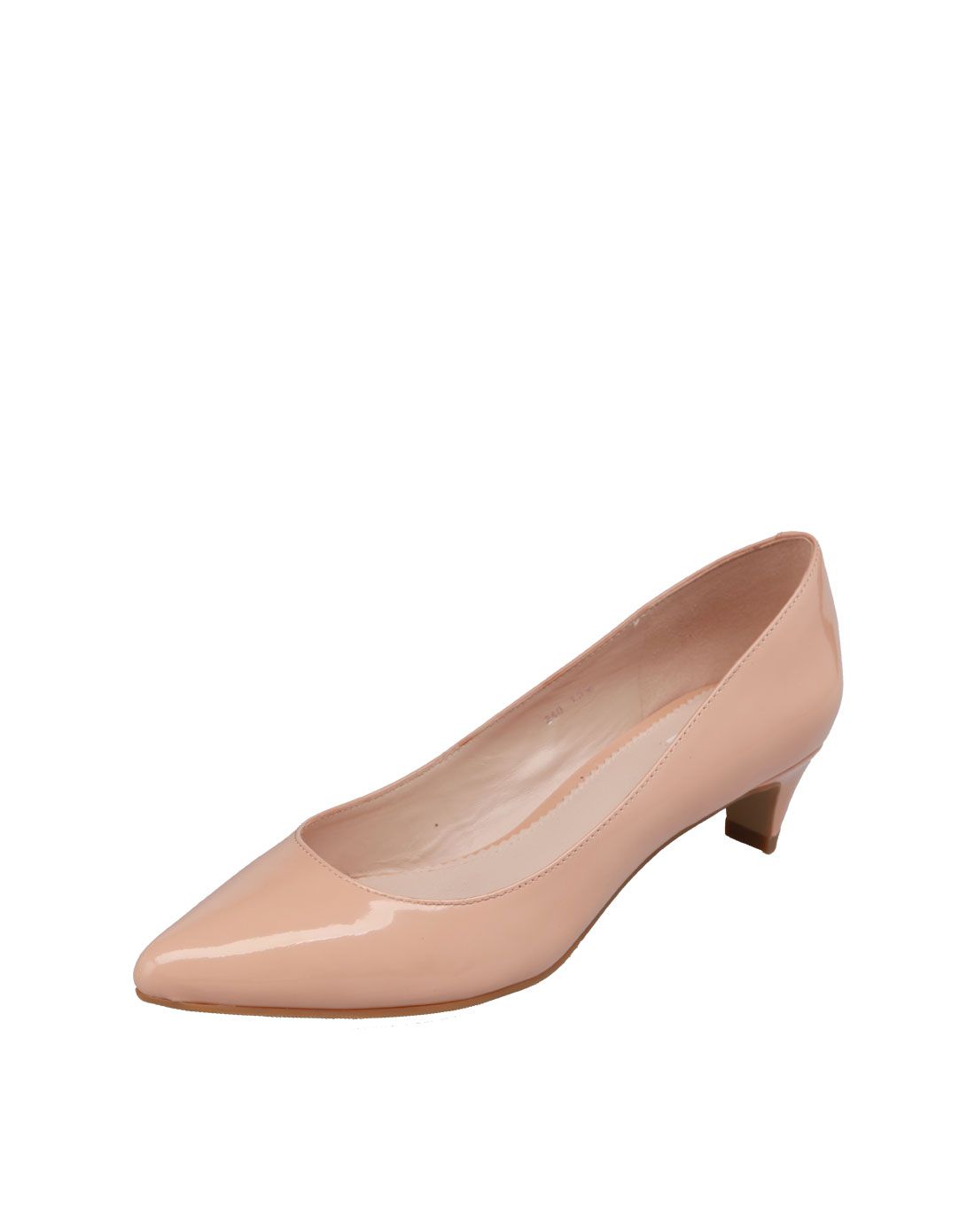 purabianca米粉双色镜面牛皮浅口鞋