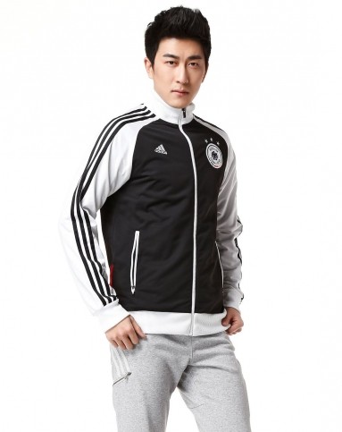 adidas服装清仓专场男款黑配白色长袖外套 舒适运动透气g91185_唯品会