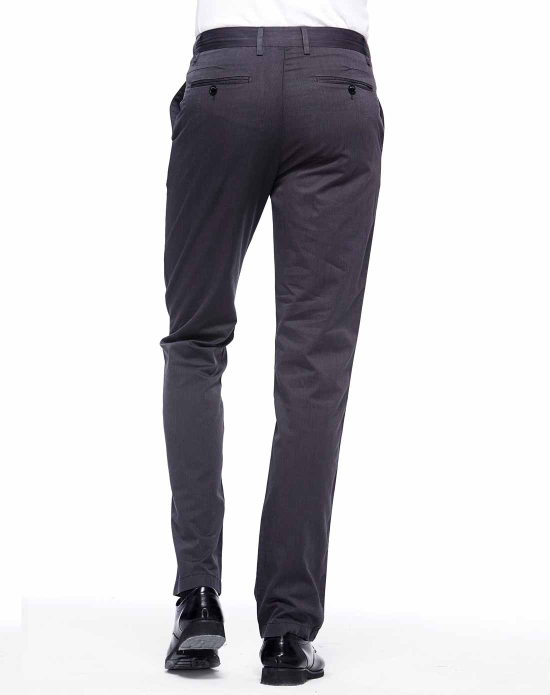 灰色商务棉混纺休闲裤