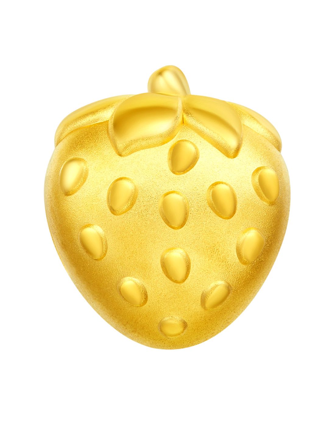 【新品】童趣系列草莓黄金转运珠吊坠(不含项链)