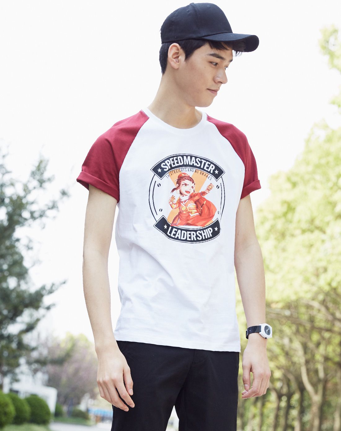 男潮流人物印花短袖恤