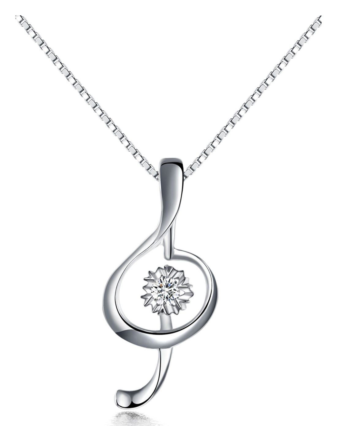 钻宝源珠宝专场18k白金8分钻石吊坠(送银链)odp40004_唯品会