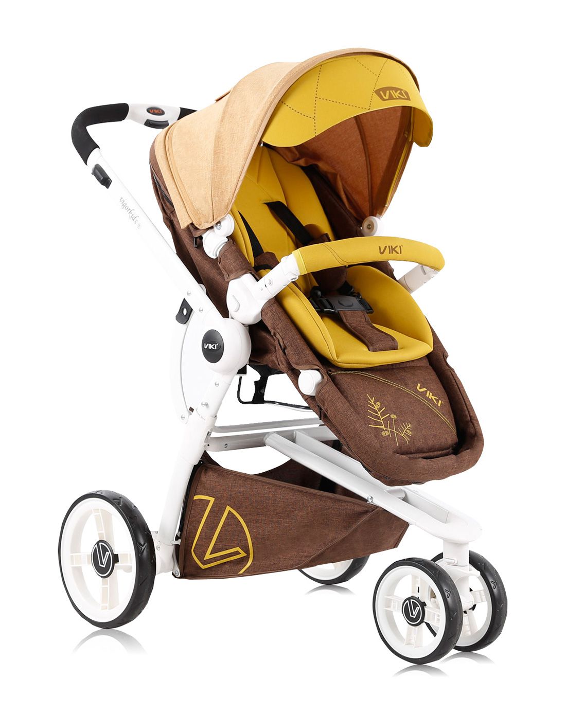 viki座椅睡篮一体式轻松折叠四轮eva婴儿推车