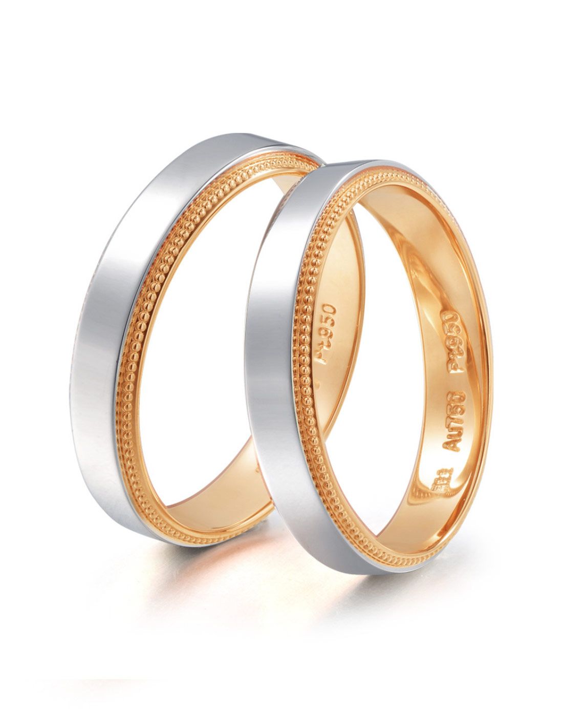 周生生 18k黄金及pt950铂金promessa戒指