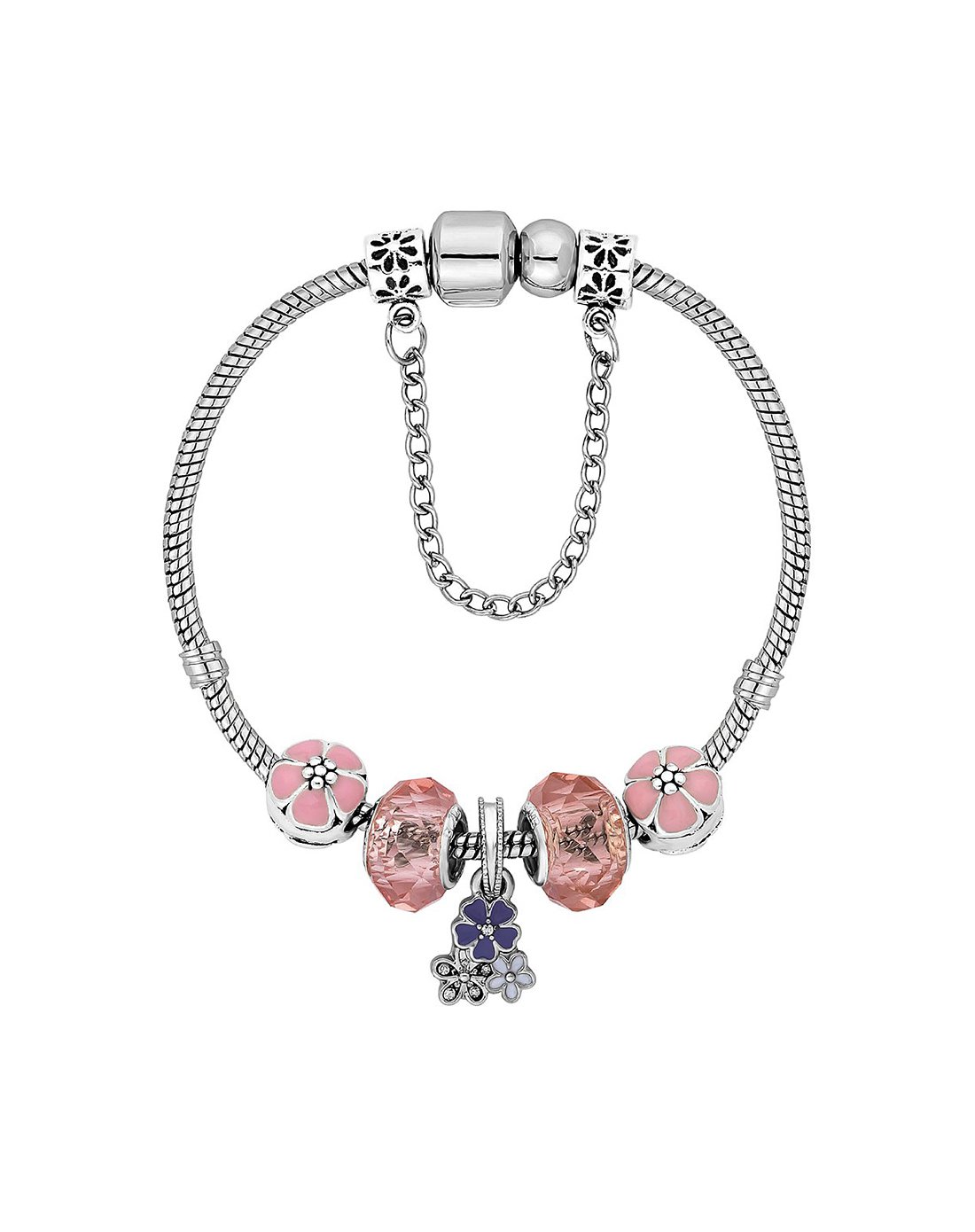 【送礼精品】diamond style 粉色樱花水晶手链(链长:19.5cm)