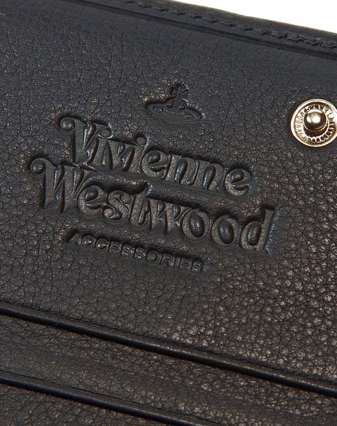 vivienne westwood黑色时尚个性经典logo翻盖手拿包