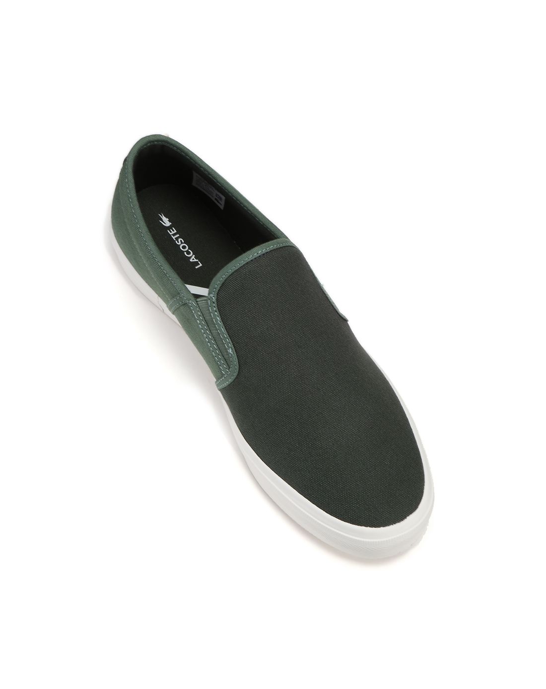 法国鳄鱼 男款墨绿色低帮一脚蹬帆布鞋 gazon sport fpm