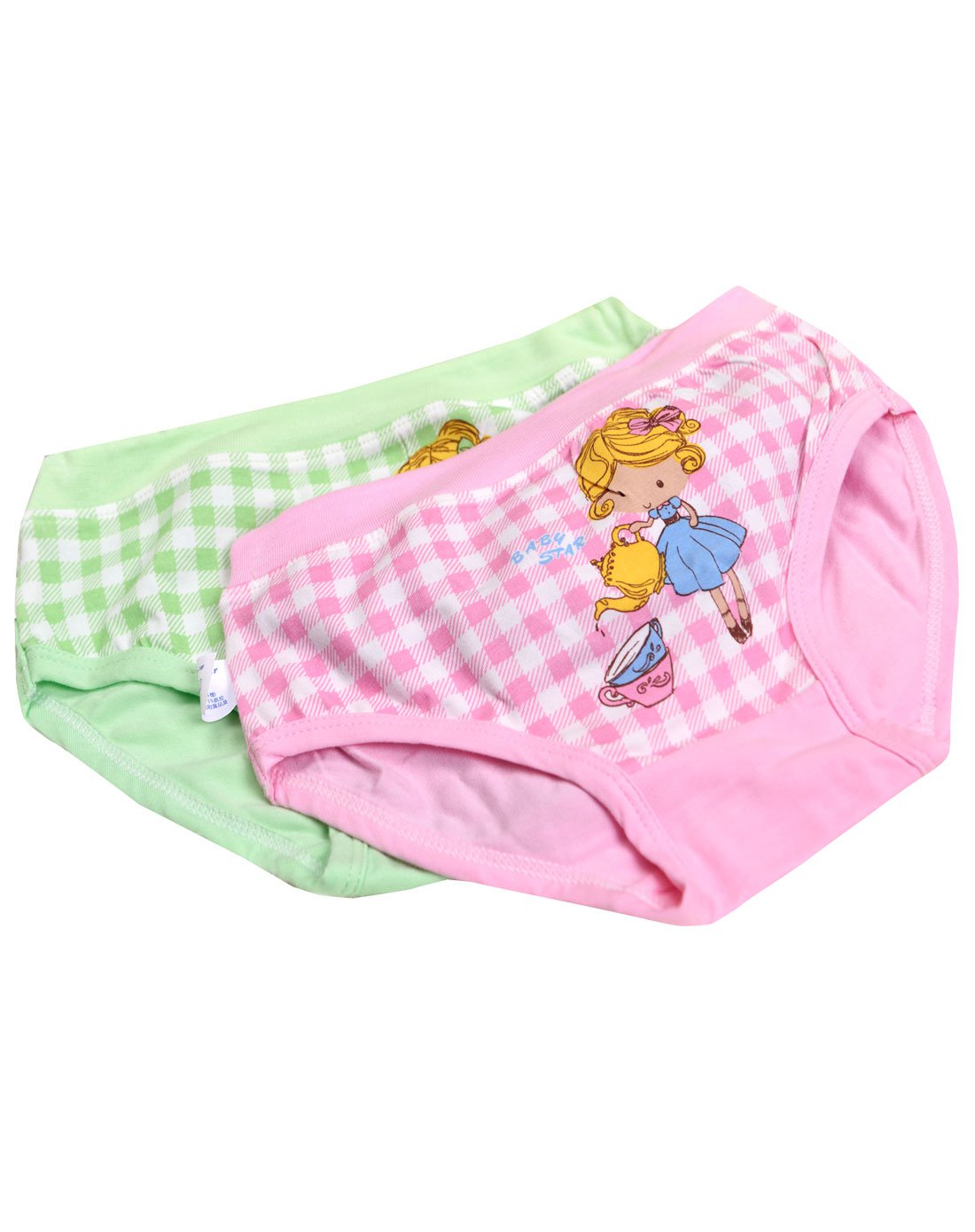 欣乐儿夏季女童混色方格女孩两条装三角内裤351220_唯品会