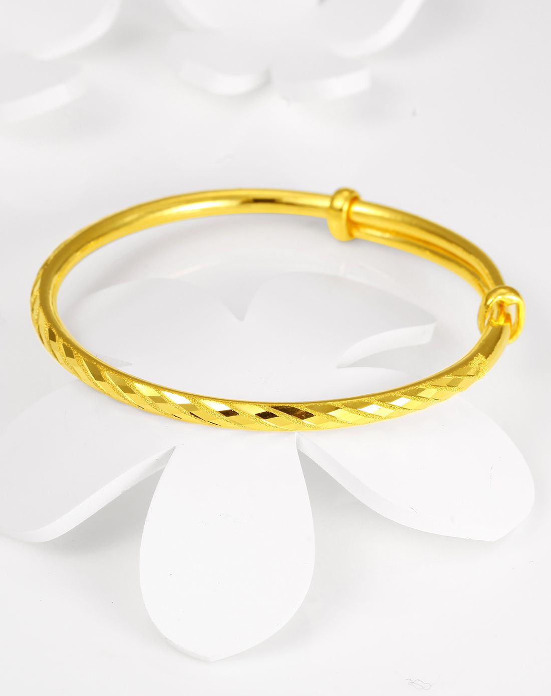 赛菲尔 时尚车花 足金999.9推拉手镯(计价)17.97g