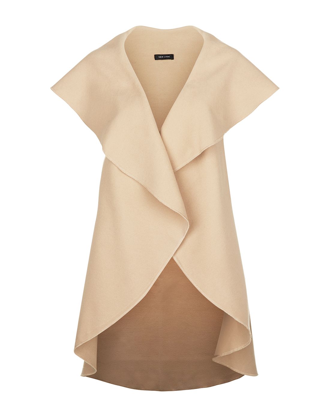 女款淡褐色简洁剪裁盖肩袖翻领外套