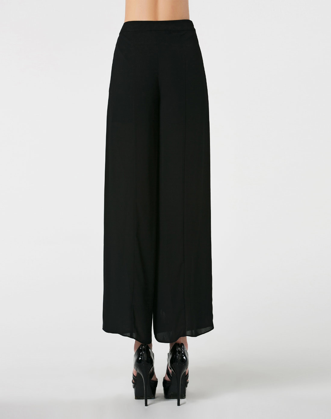 珂莱蒂尔koradior黑色优雅阔腿长裤k14c510403_唯品会