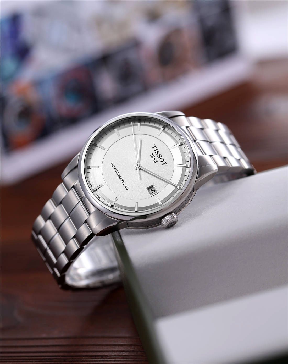 天梭tissot 豪致系列白色自动机械男表t086.407.11.031.00