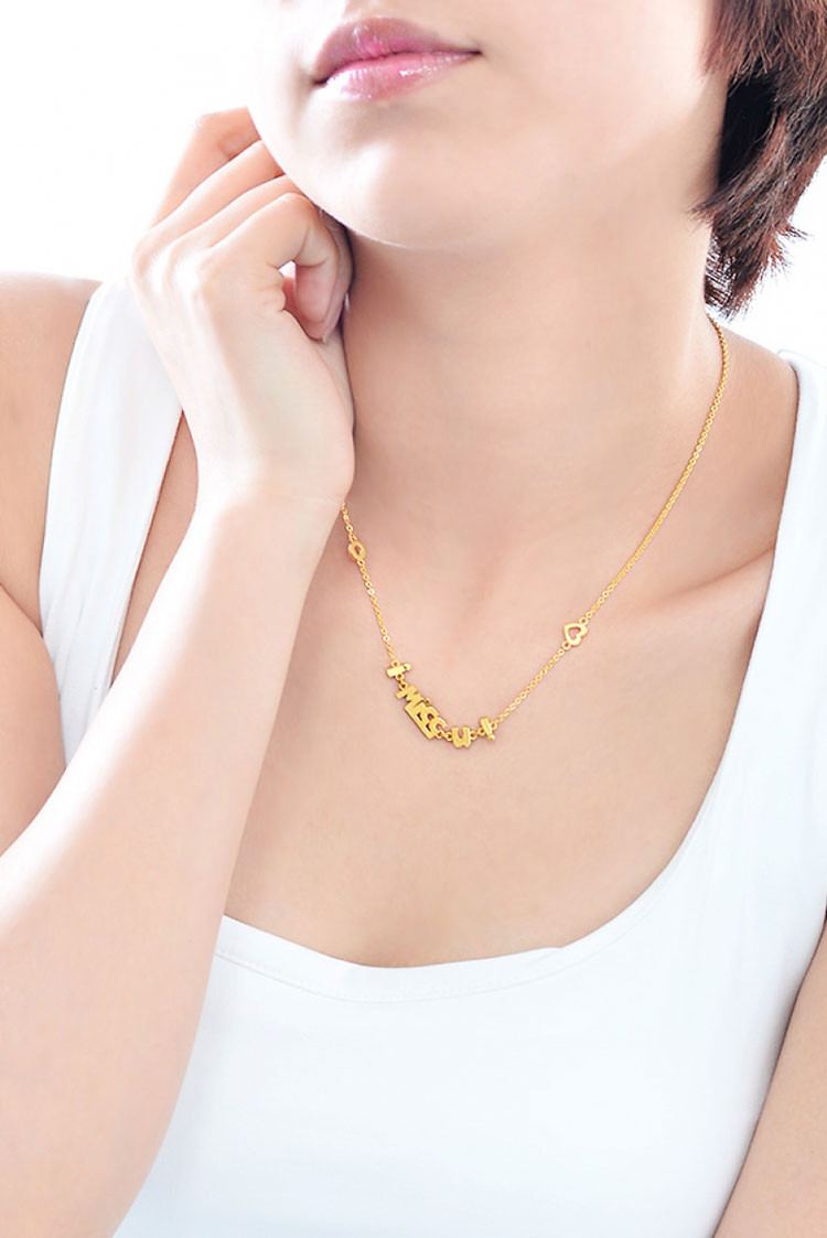 周生生 足金i miss u爱情密语项链