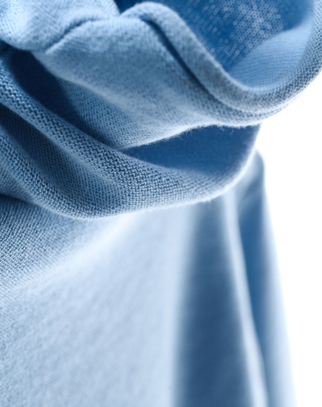 果芽garbha中性蓝色高领打底毛衫