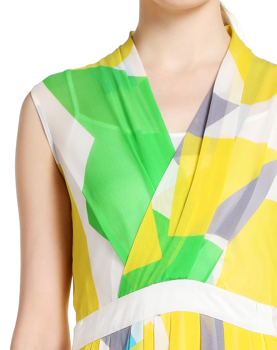 莱茵lime flare绿/多色青春时髦无袖连衣裙