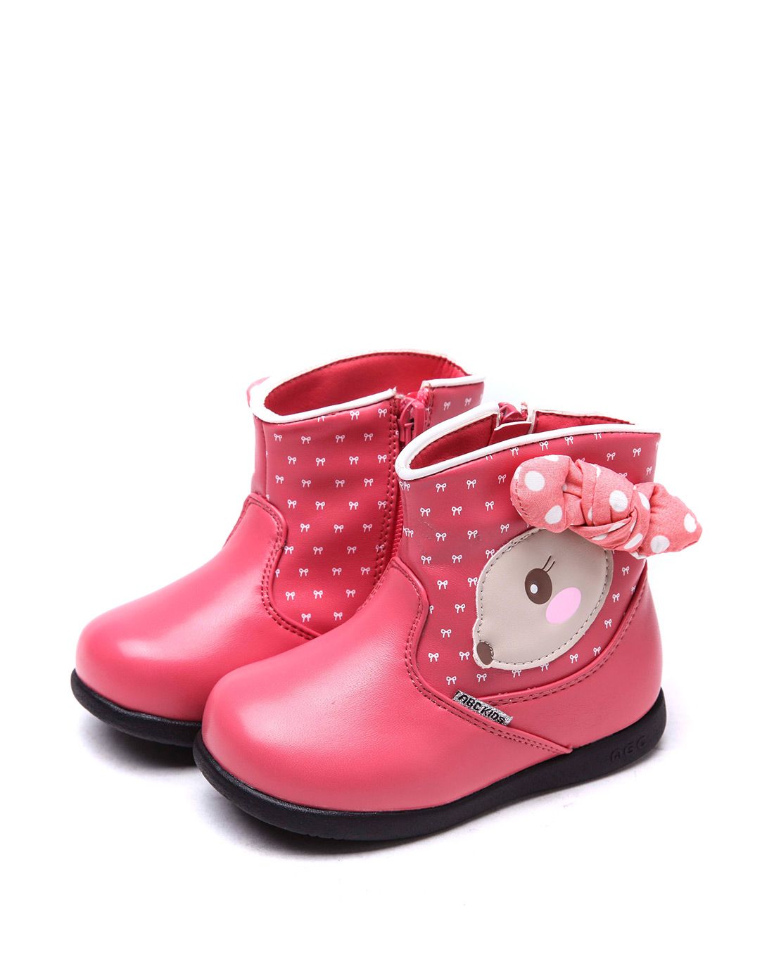 abckids男女童鞋女宝宝西瓜红二棉皮鞋【20-25码】p5311216d-6700