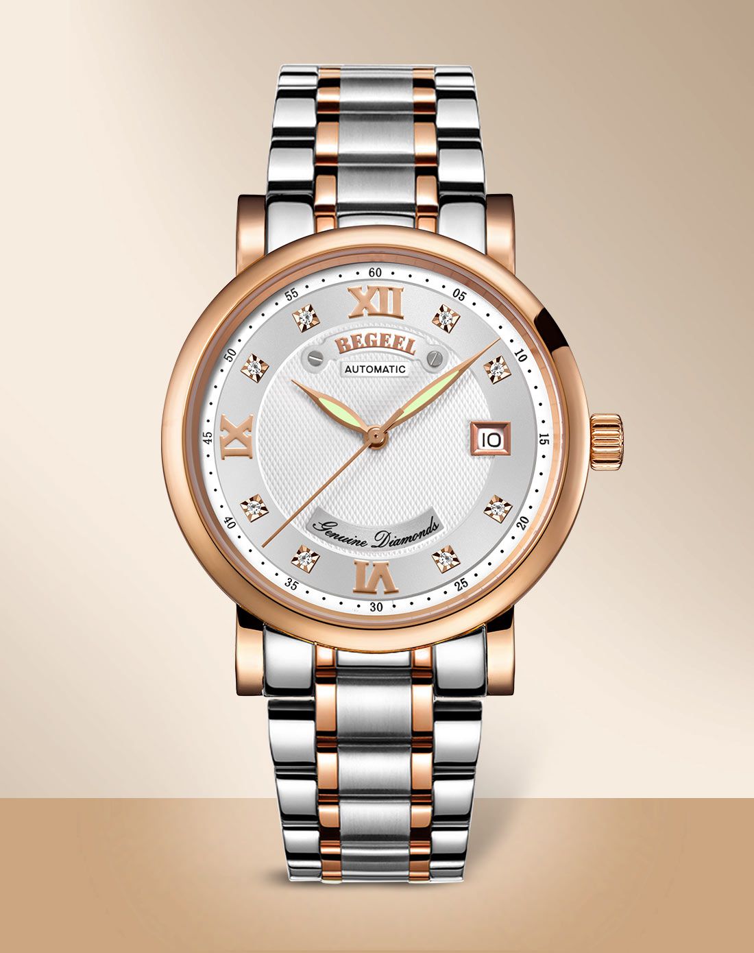 宾爵begeel手表专场 宾爵8颗真钻儒雅魅力真钻腕表