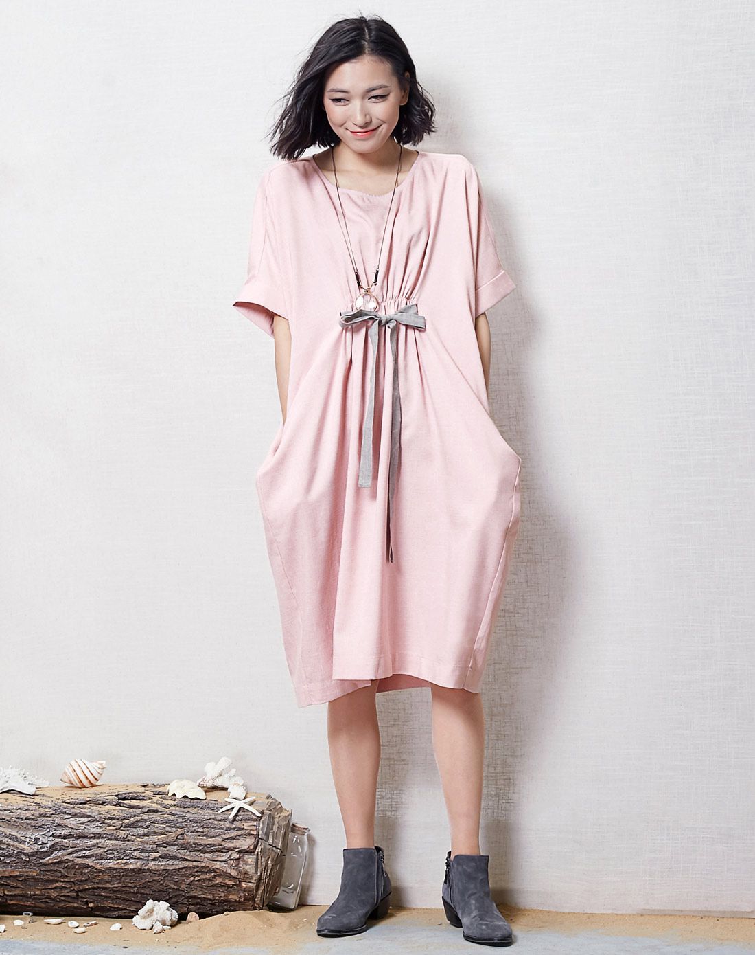 森宿sams tree女装专场 【夏新款】悠然 撞色细格纹连衣裙