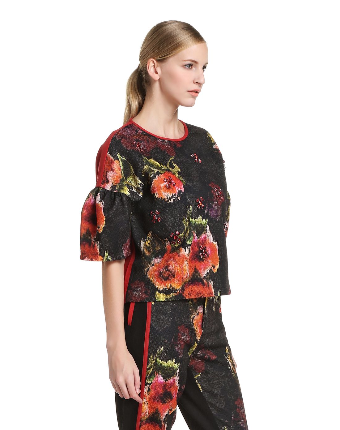 didier parakian黑/红色雅致时尚上衣152si10001_唯品会