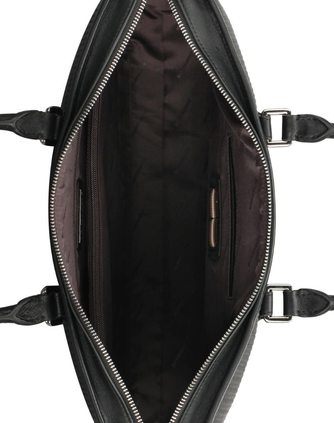 男款黑色时尚经典席纹公文包