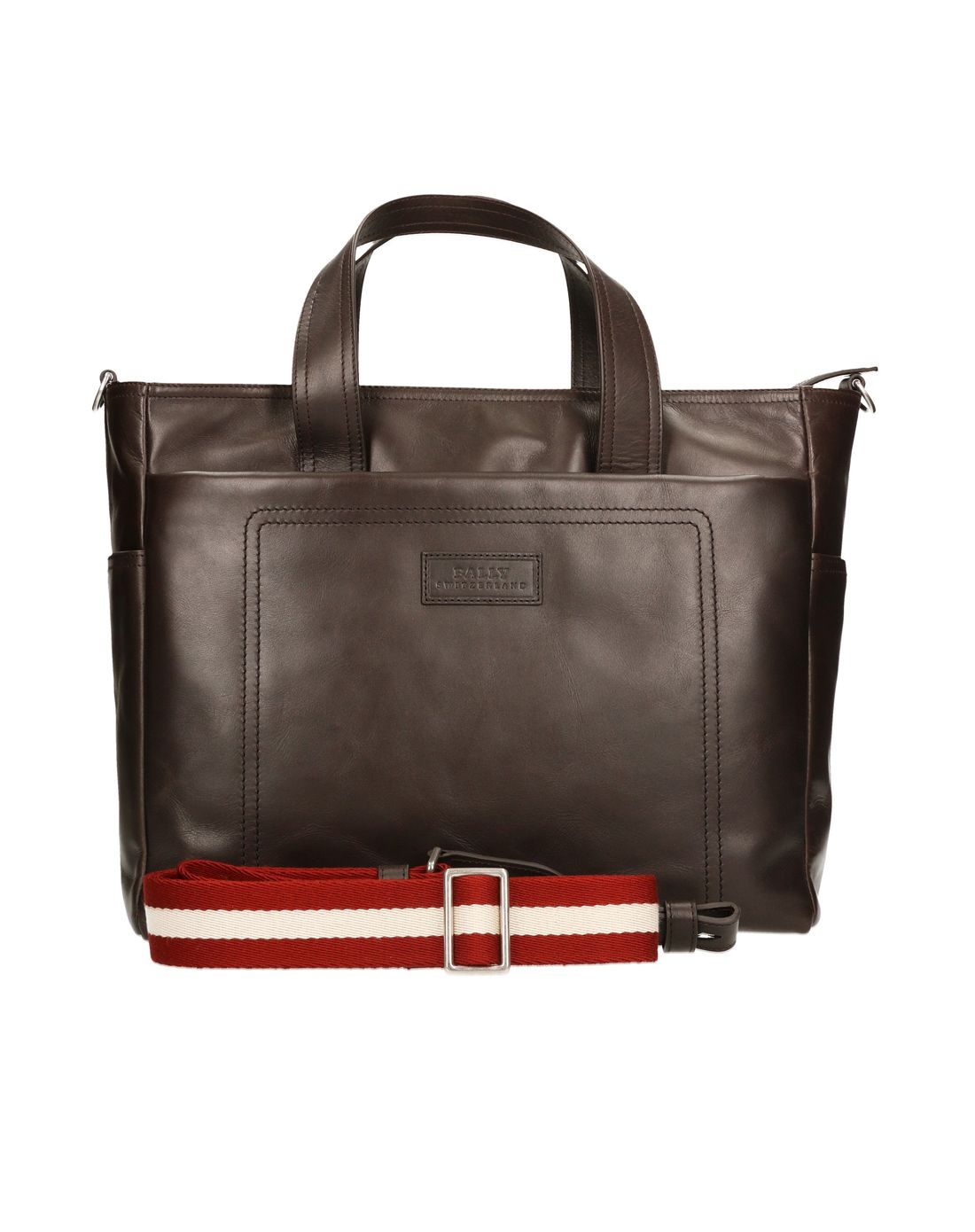 > bally男士棕色小牛皮革单肩包