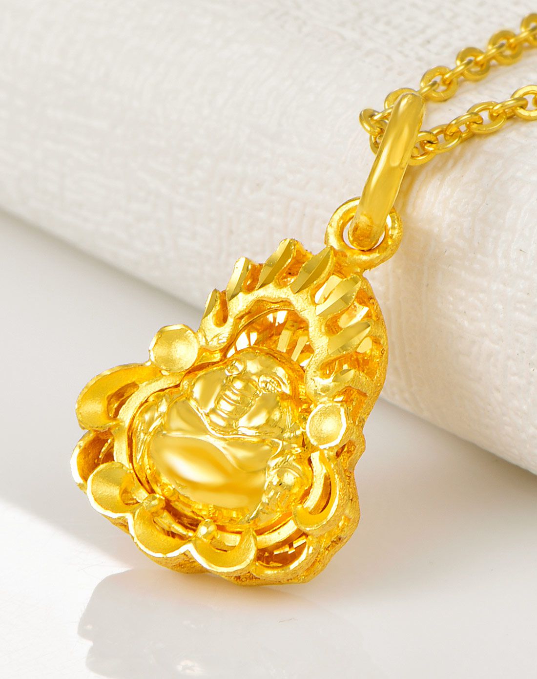 赛菲尔 新品火焰佛 足金999.9吊坠(计价)2.5g