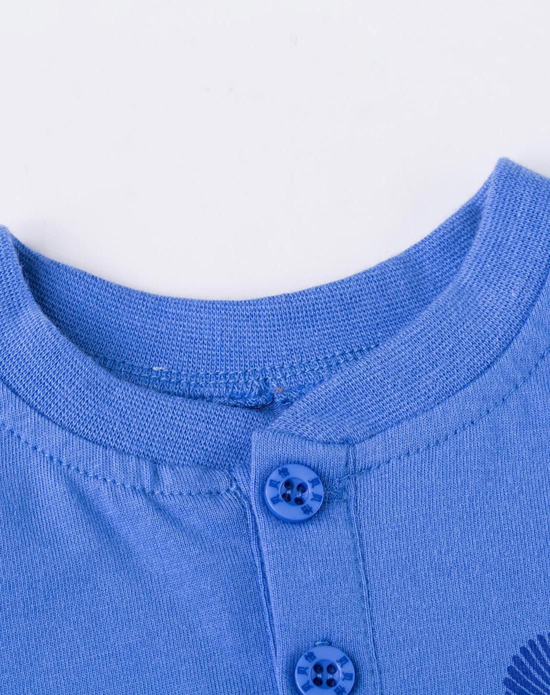 男宝宝蓝夏季个性前开领短t