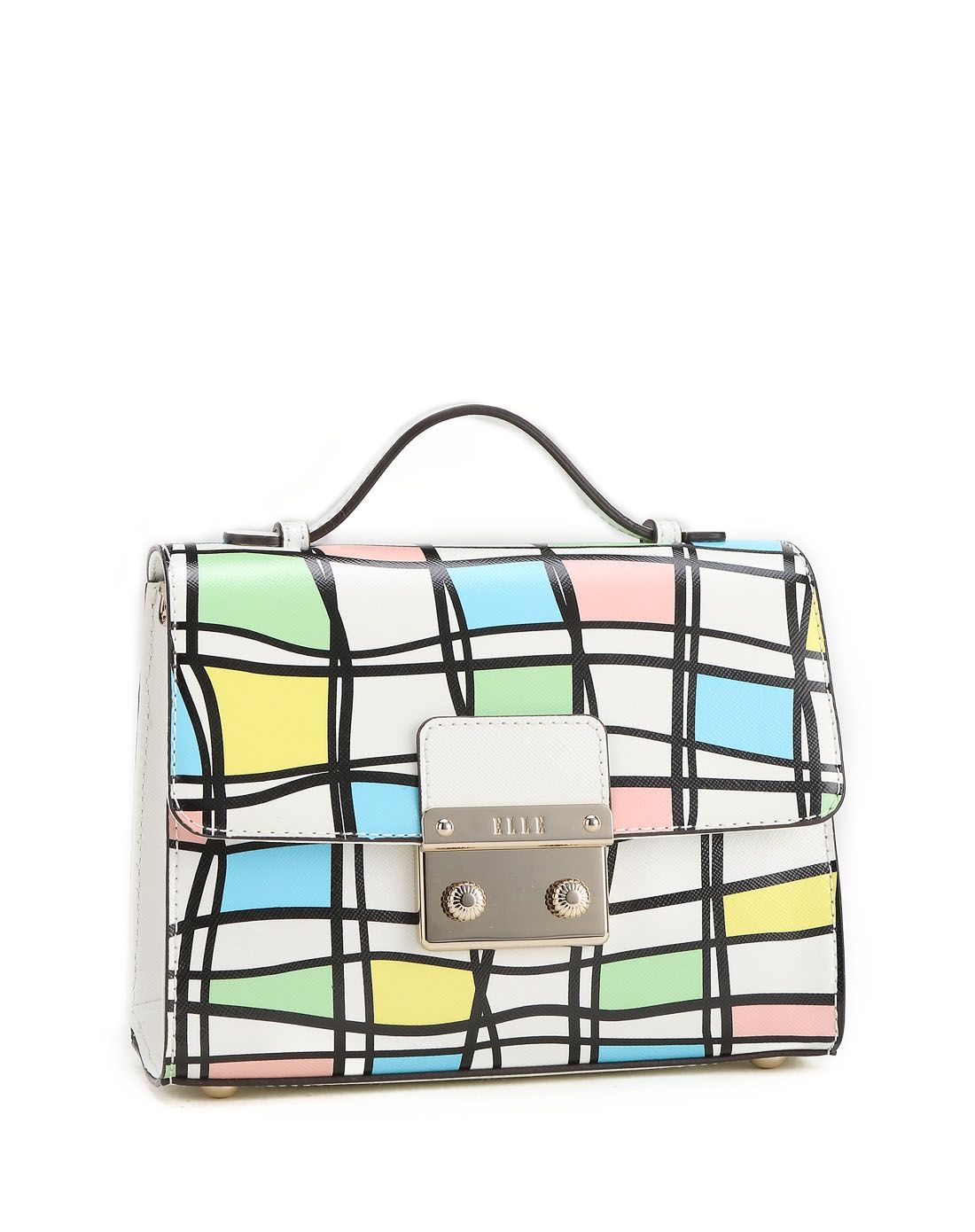 elle彩色不规则方格包