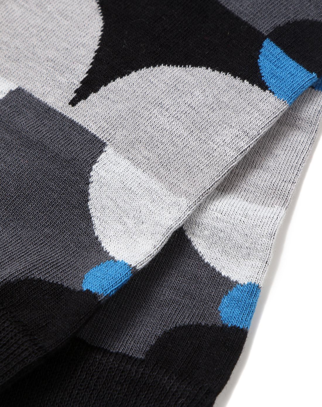 marimekko 女款黑灰蓝色棉混纺印花保暖短袜