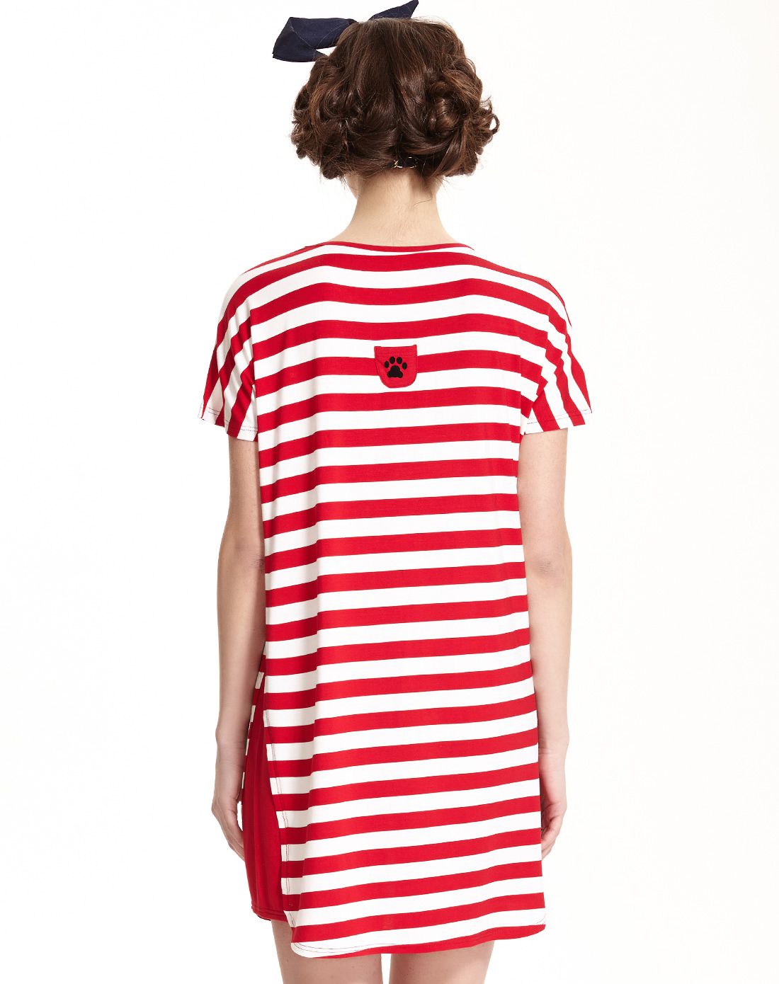 女士红白条家居裙