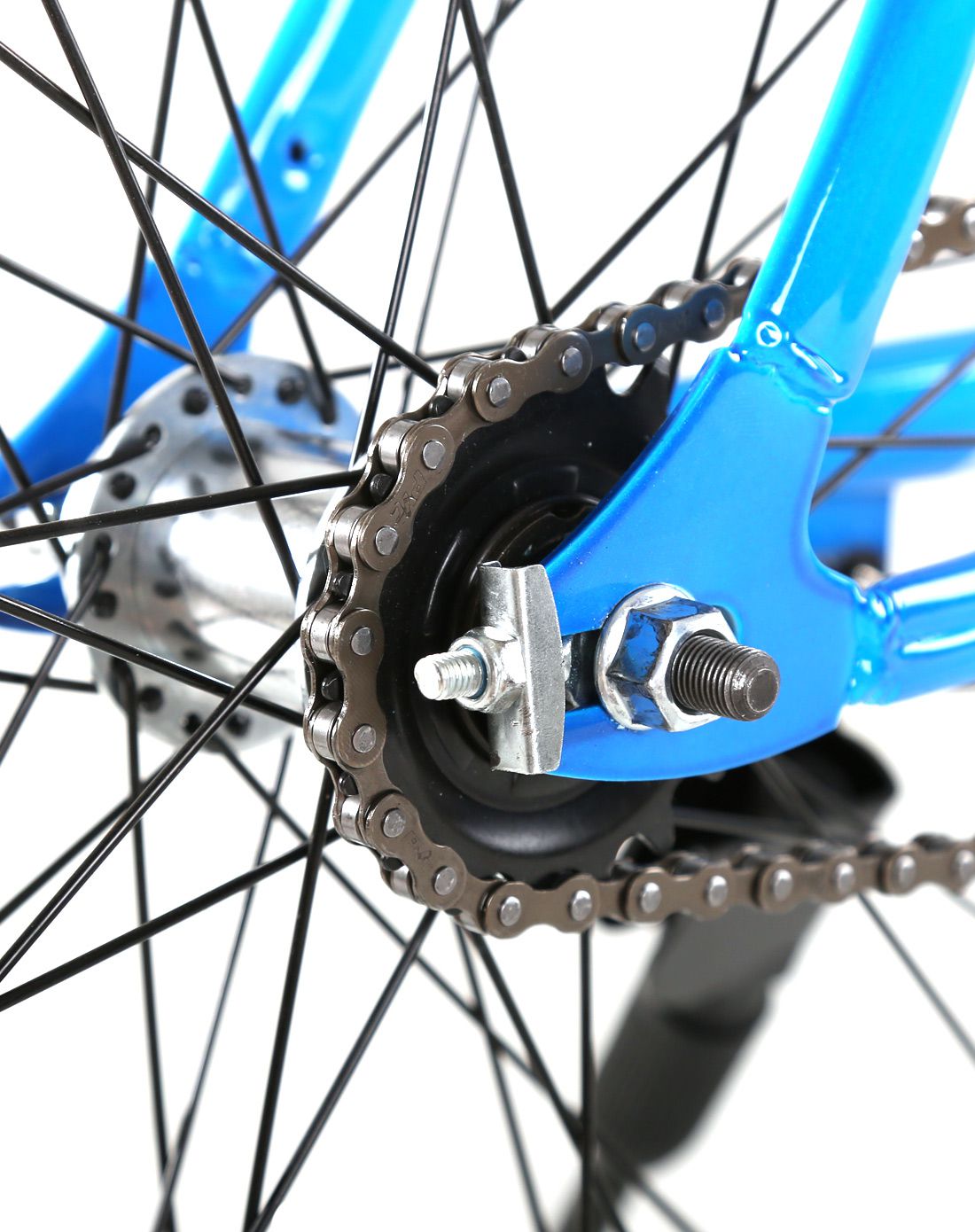 timaon 700c白蓝色时尚单速40刀圈倒刹公路车tm27h40