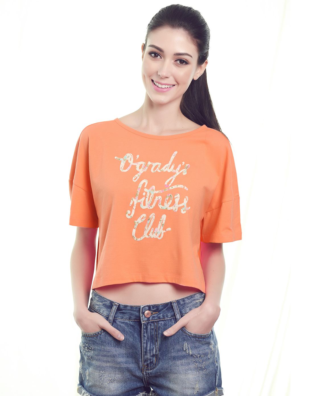 速干透气吸汗 女款运动t恤 运动百搭西柚红