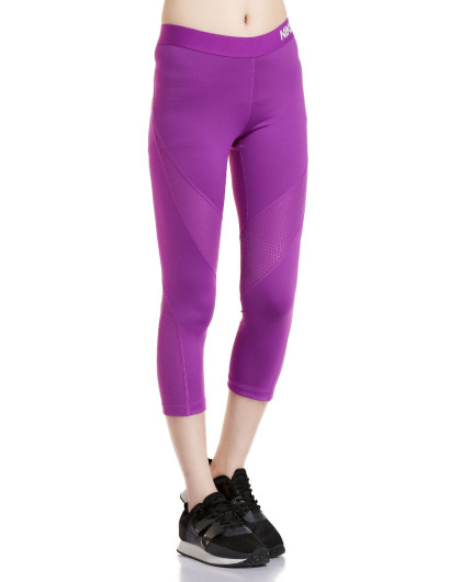 耐克nike运动潮流男女专场nike 弹力快干 女款紫色七分裤 训练系列