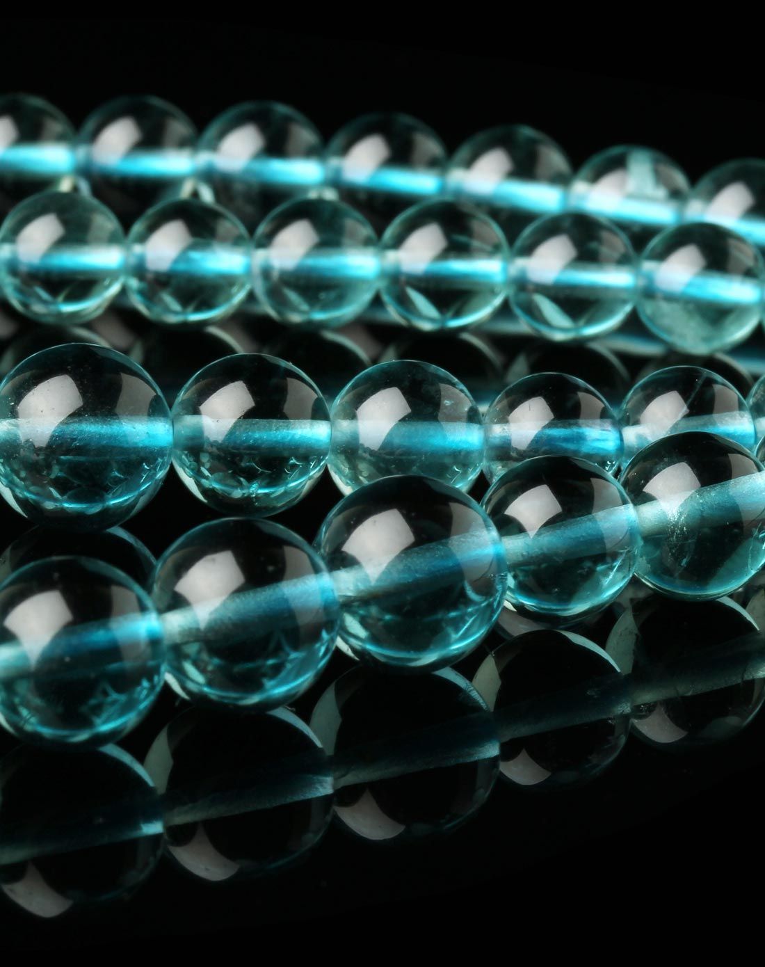 天然蓝绿萤石项链-全家福附证书