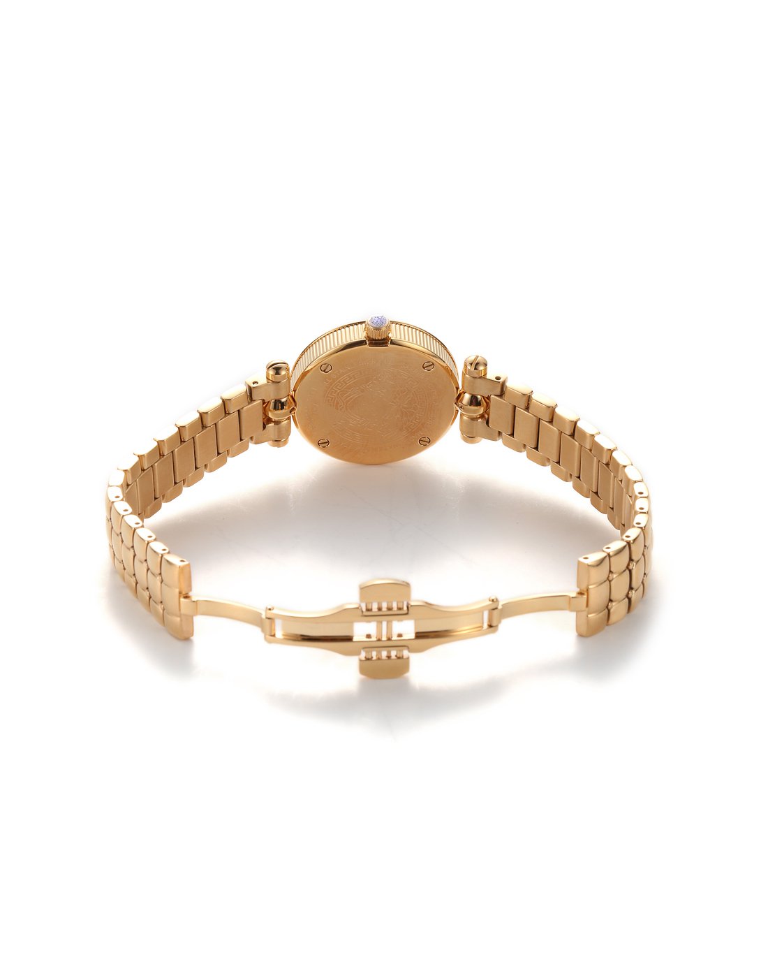 范思哲versace女款vanitas系列镀金钢带白珐琅盘瑞士石英腕表