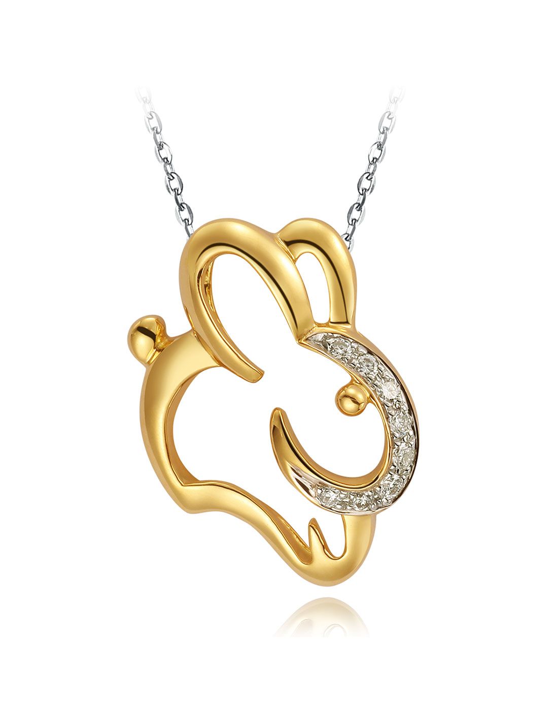 谢瑞麟tsl珠宝专场18k金生肖兔镶钻吊坠4t-ba130_唯品会