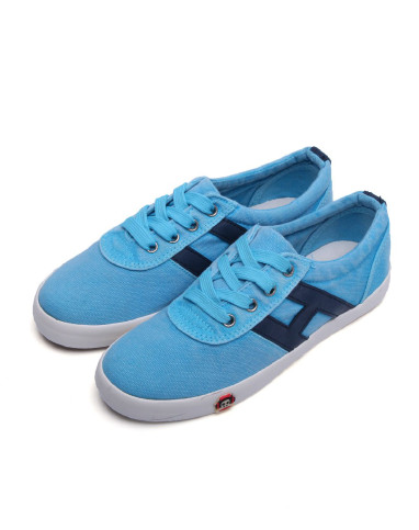 100km/pf 女款天蓝色时尚绑带帆布鞋