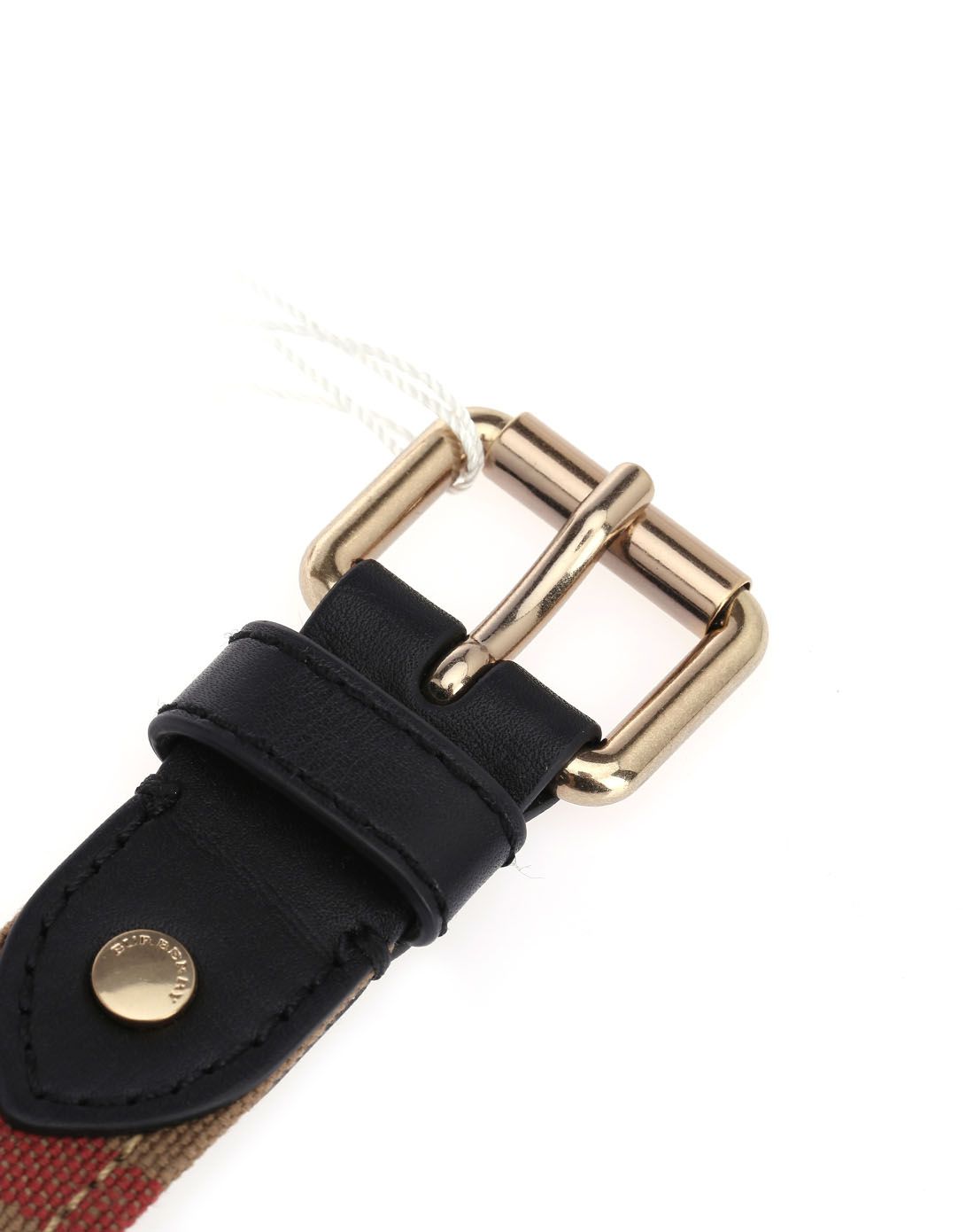 burberry女士黑色拼接针扣皮带