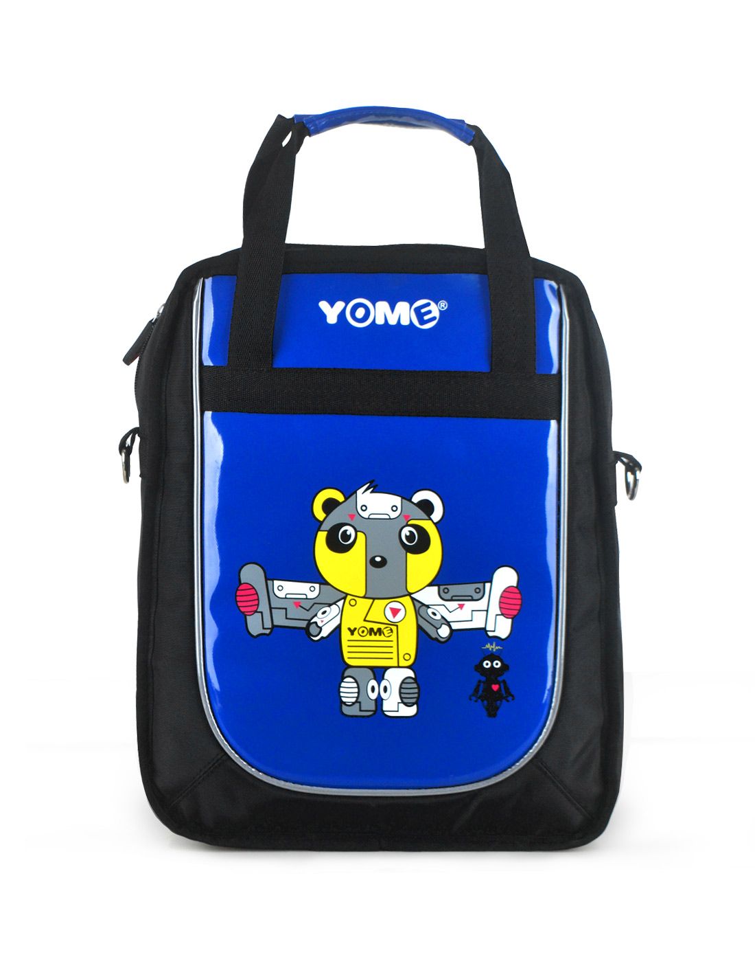 男童蓝色个性机器人手提补习包