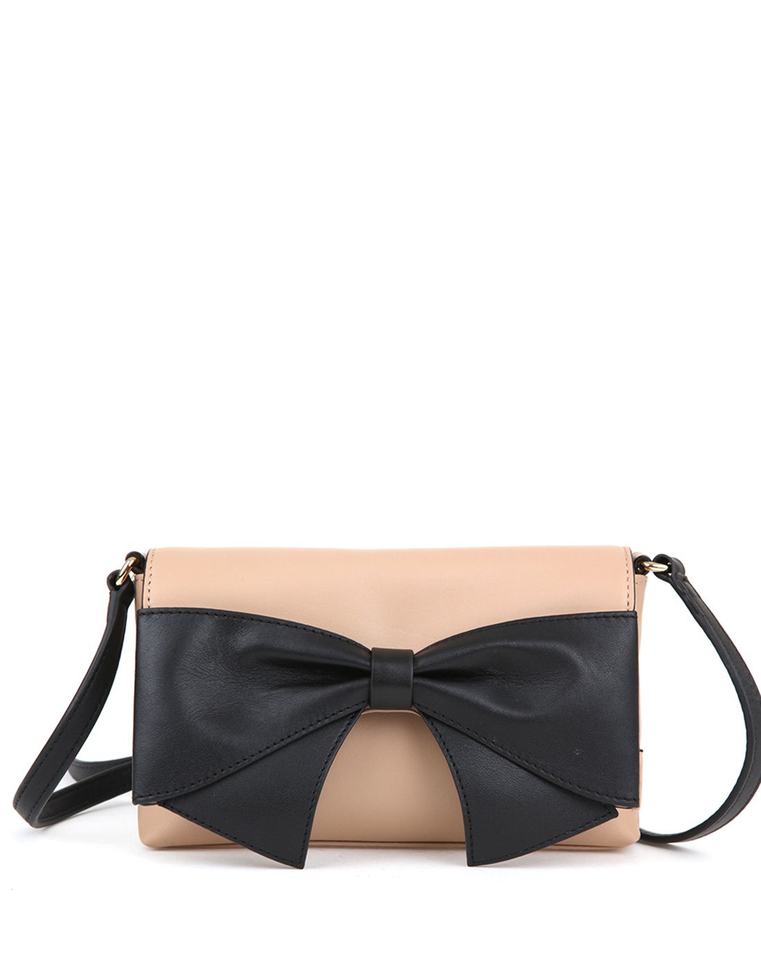 kate spade女士杏色蝴蝶结单肩包