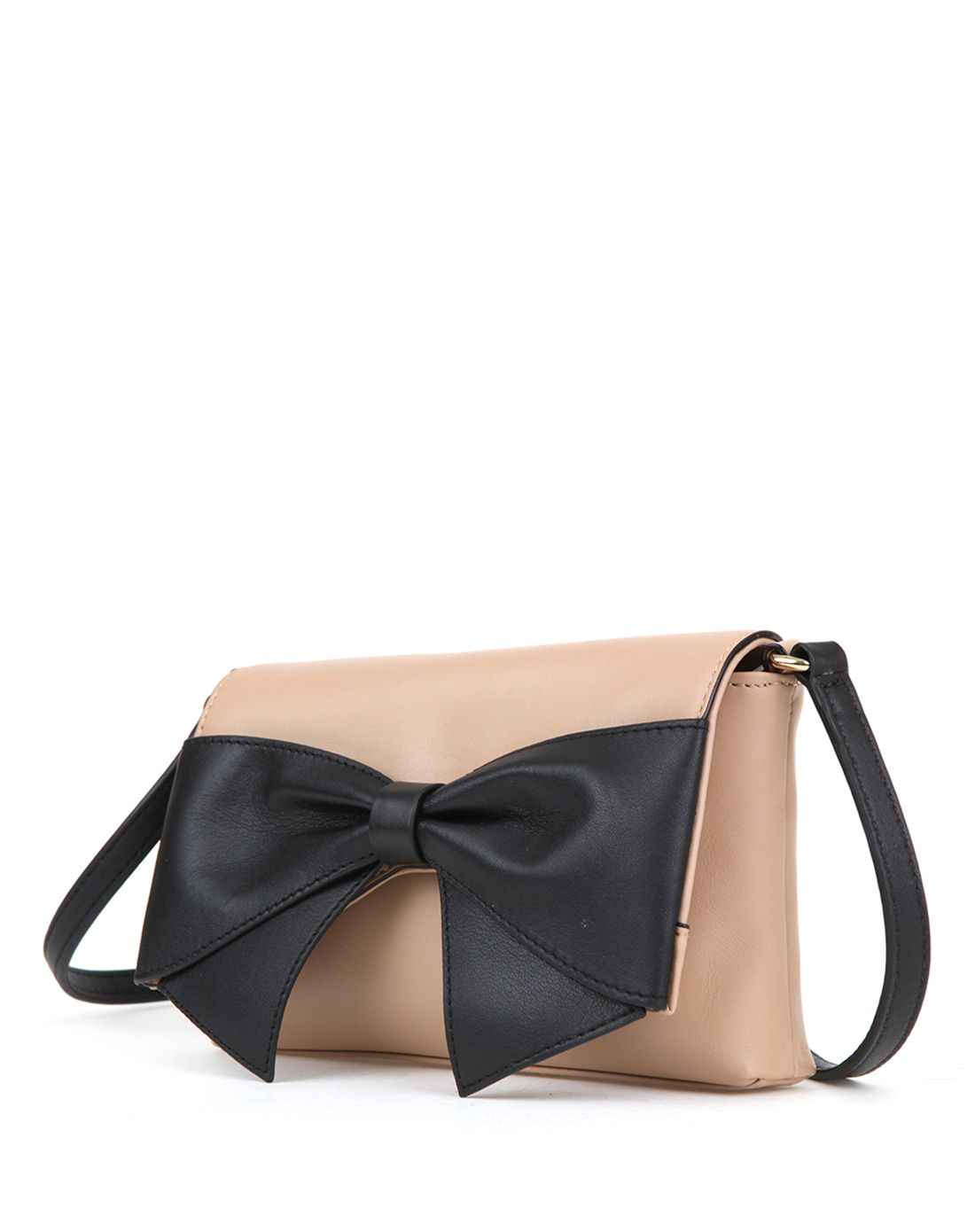 kate spade女士杏色蝴蝶结单肩包