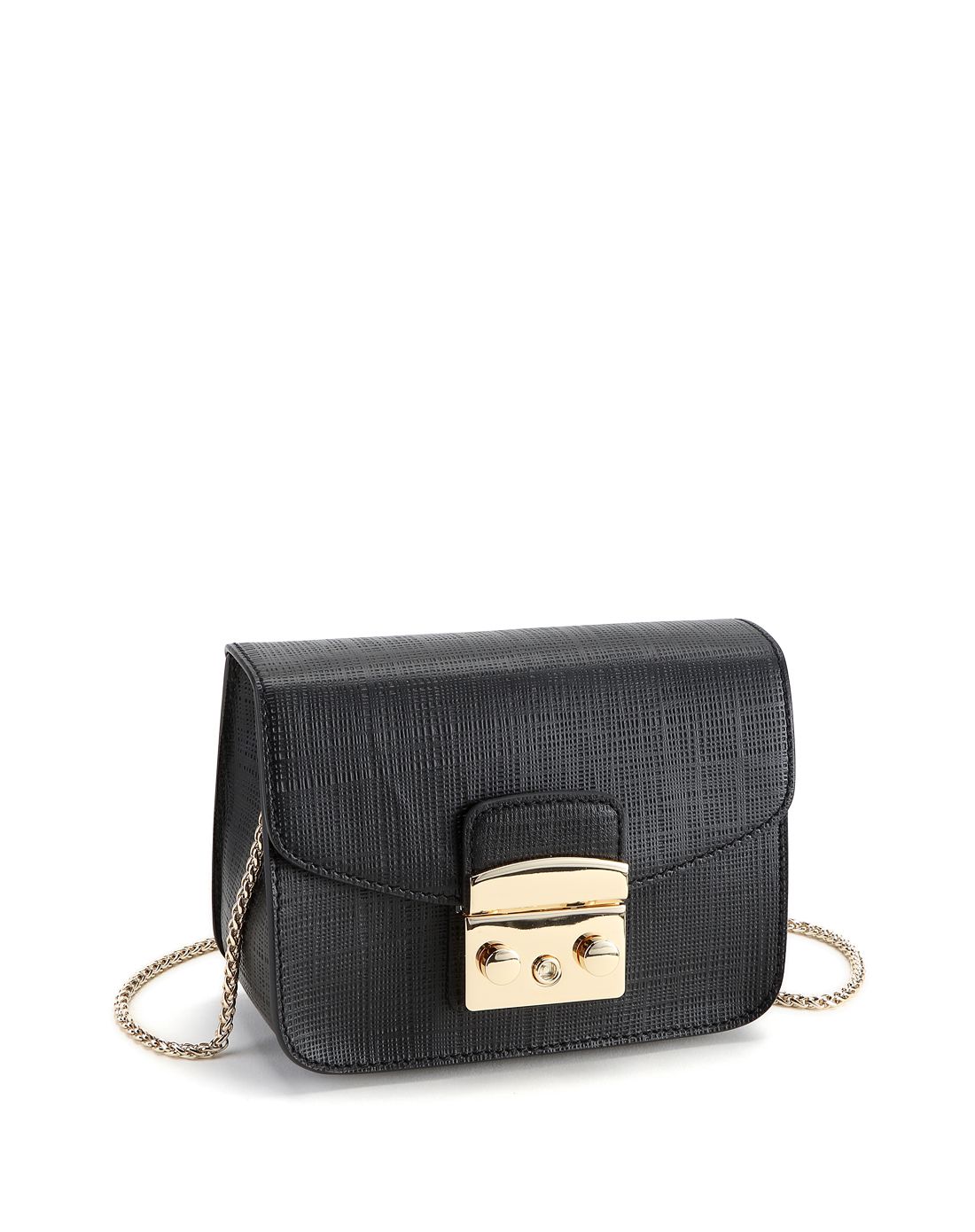 哥弟 黑色简约牛皮女式斜挎包