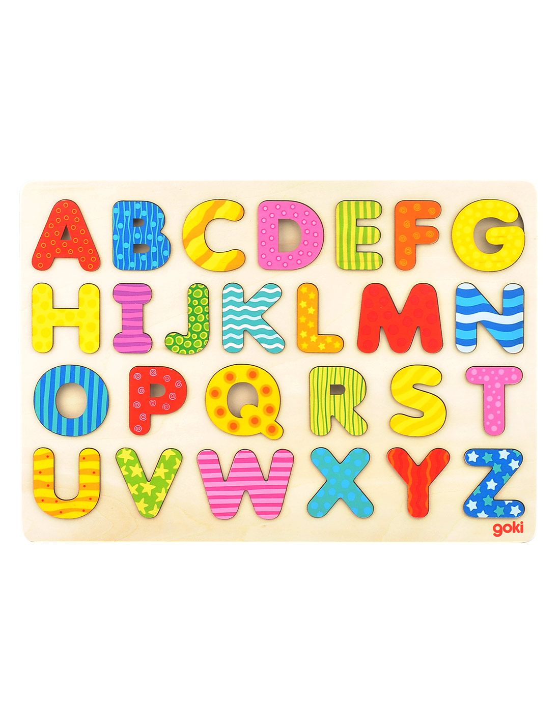 德国goki玩具专场直发货德国goki早教益智拼板椴木英文字母图案57672